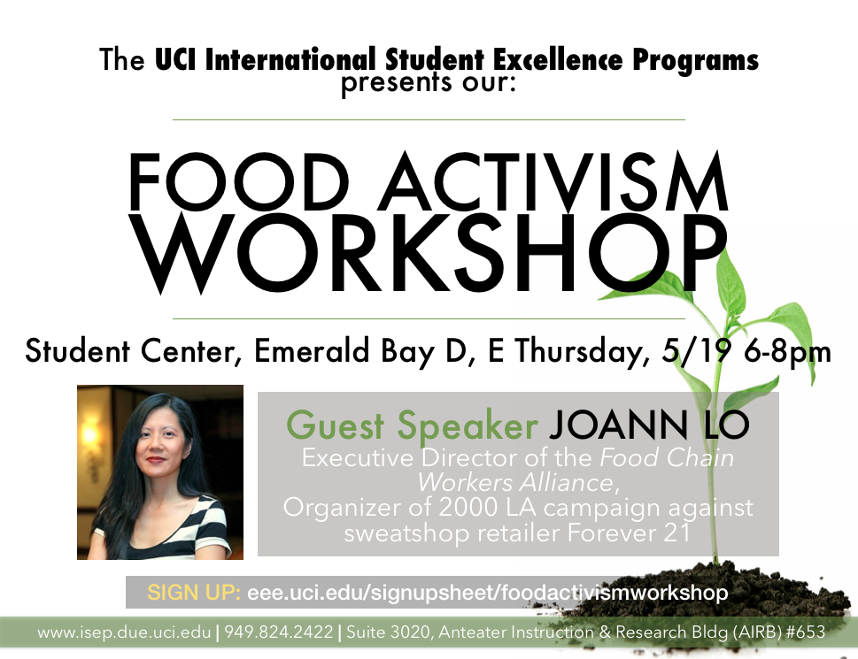 ISEP Food Activism Workshop Flyer