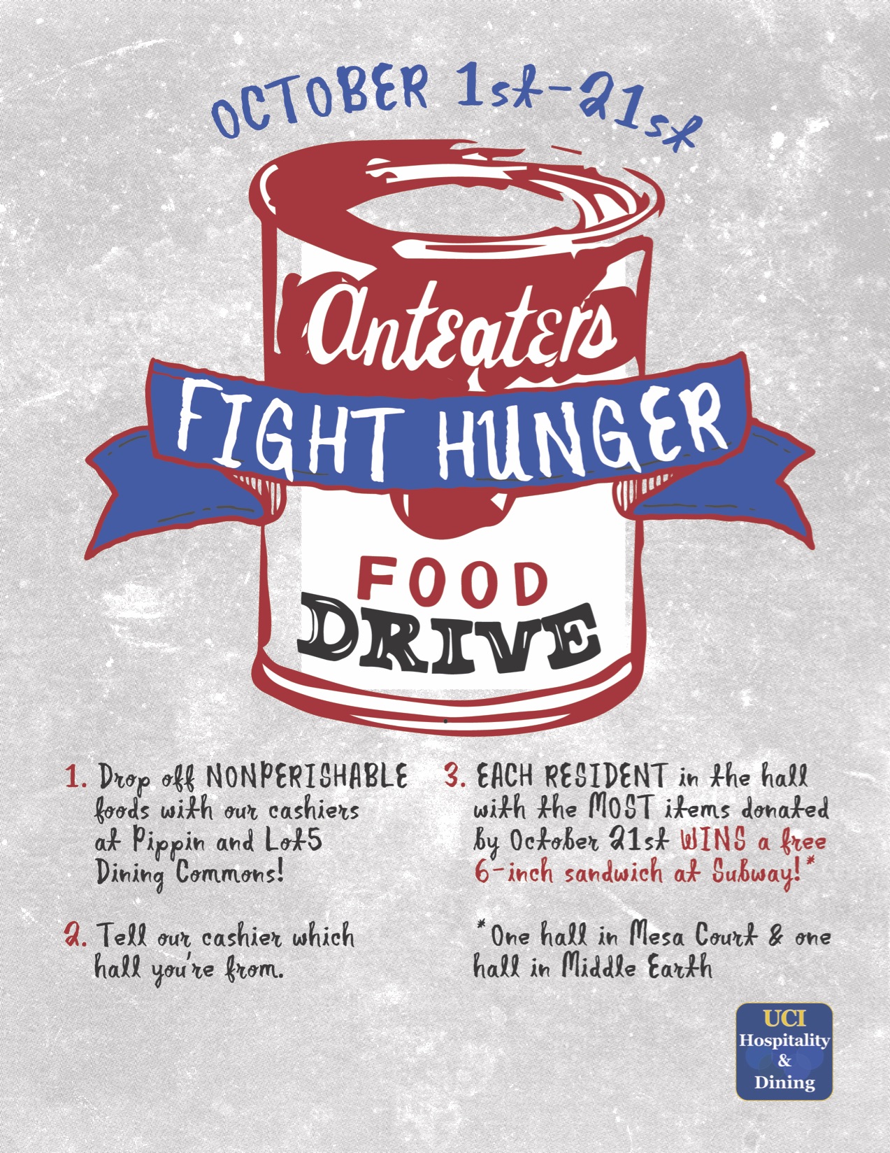 Anteaters Food Drive 2015 flyer