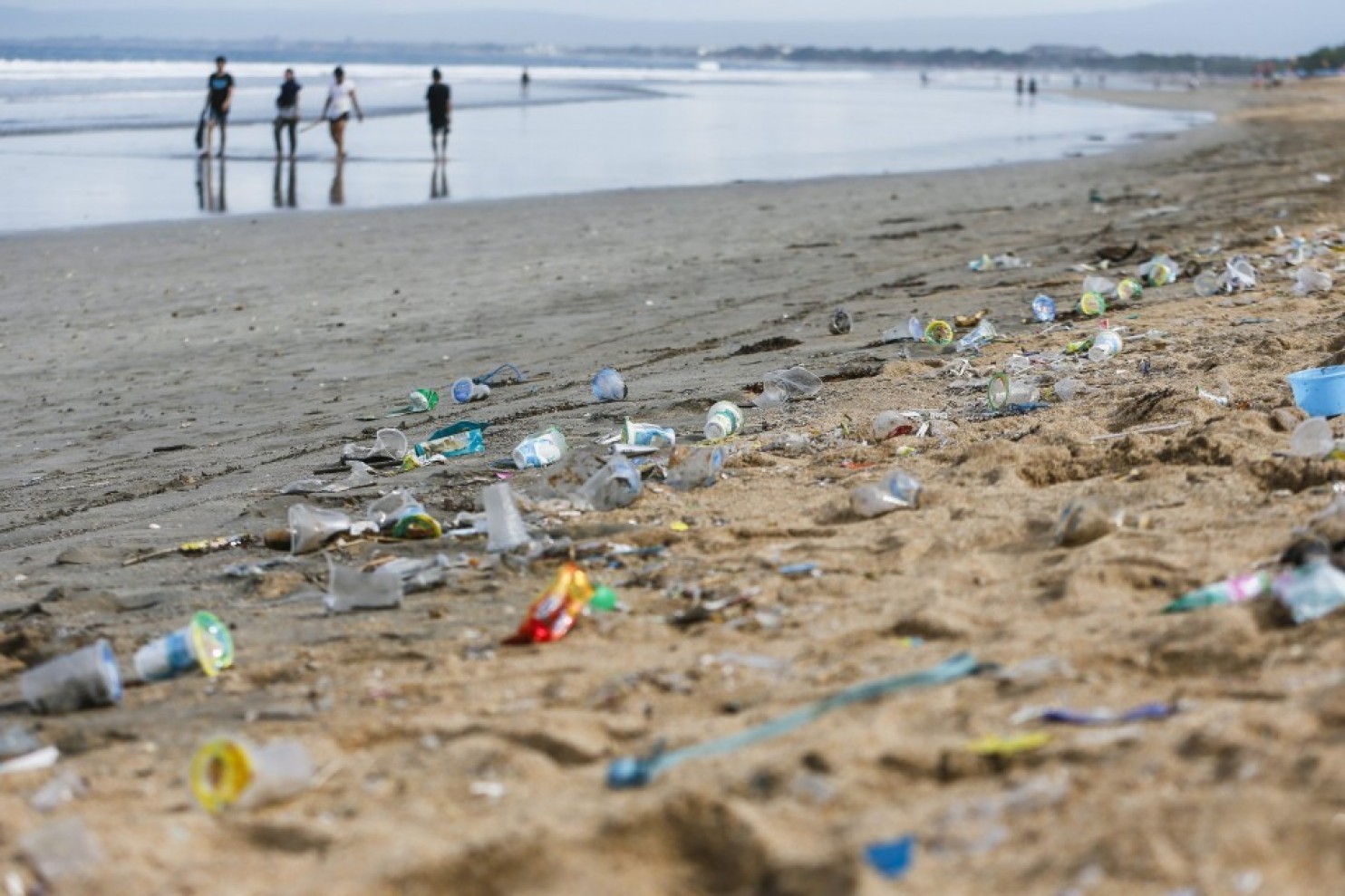 plastic beach trash