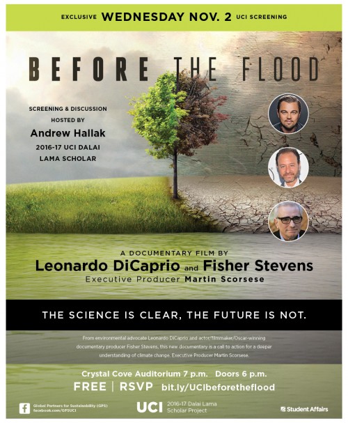 Before the Flood UCI Screening poster.