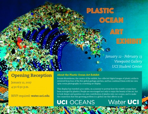 UCI Oceans - Water UCI Plastic Ocean Art Exhibit poster.