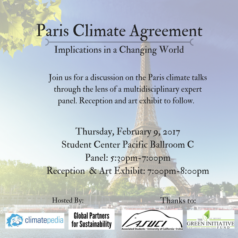 Paris Climate Agreement: Implications in a Changing World poster.