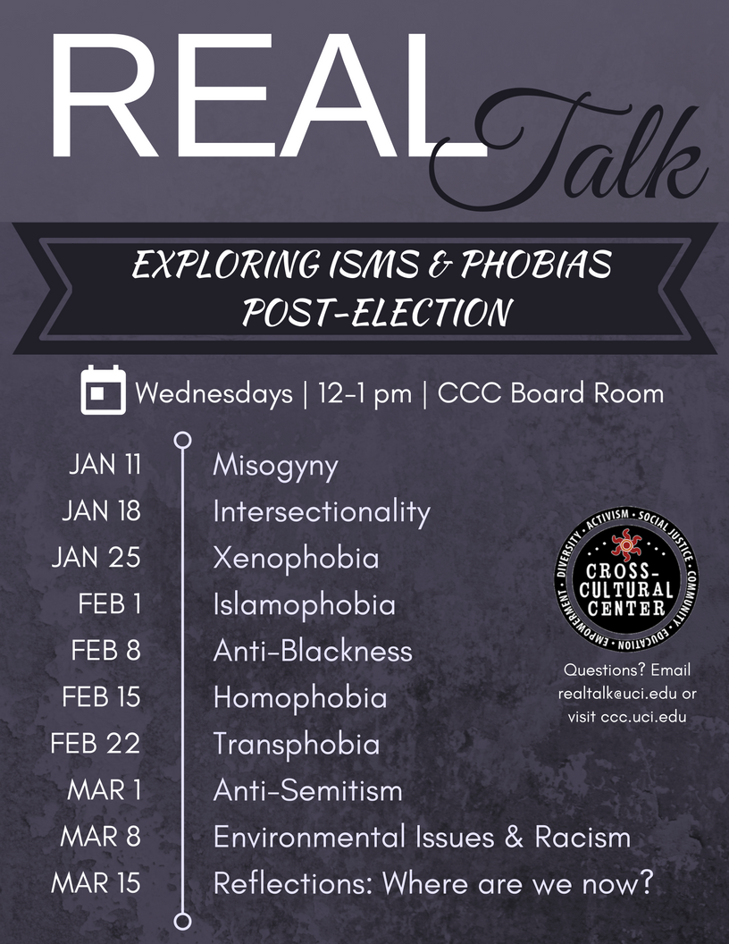 Real Talk: Exploring Isms and Phobias Post-Election poster.