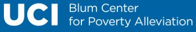 UCI Blum Center for Poverty Alleviation logo.